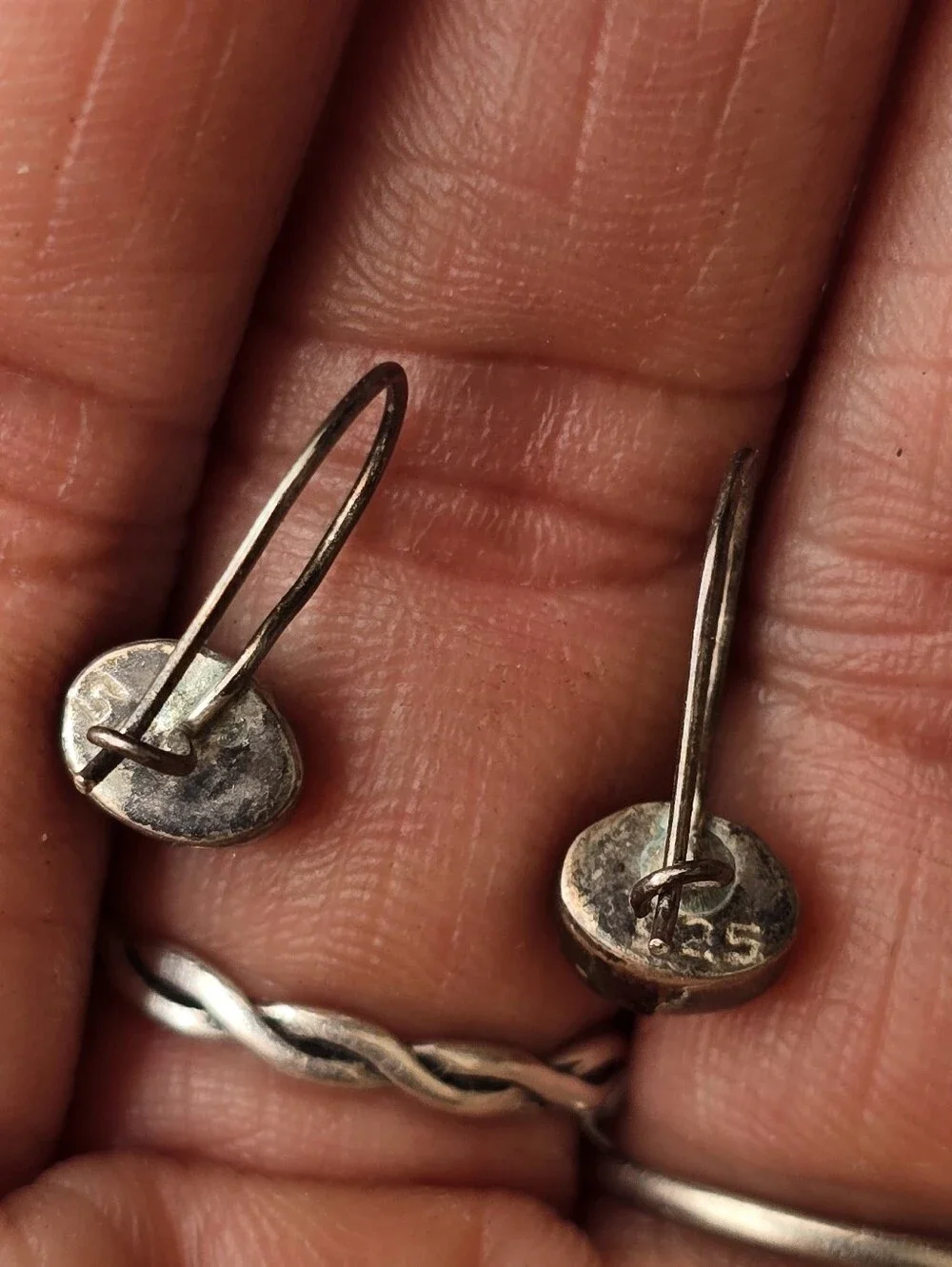 Super cute baroque nugget pearls set in sterling silver earrings